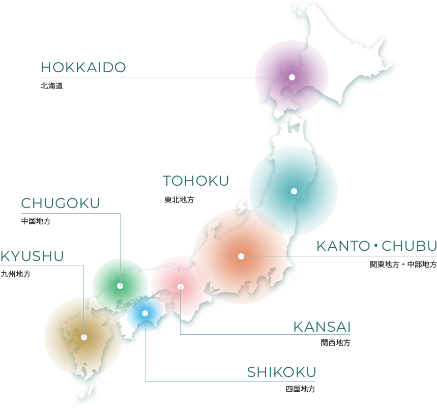 日本地図の供給分布図